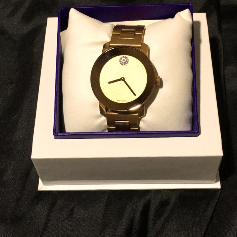 Movado Bold Glitter Dial Rose Gold Watch - NWT - 3600335